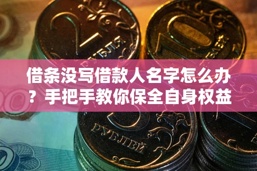 北京借条没写借款人名字怎么办？手把手教你保全自身权益